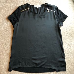 Michael Kors Black Tee with Zippers